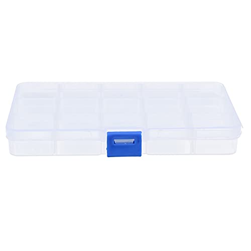 Sunicon Bead Organizer Box, 15 Grids Plastic Clear Organizer Box Bead Storage Containers, Mini Bead Storage Containers Boxes for Beads, Art DIY, Crafts, Jewelry, Fishing Tackle