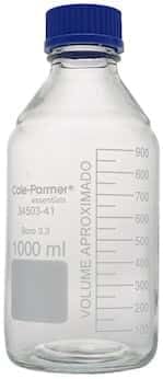 Cole-Parmer Glass Media Bottles, Class A, Round, 1000 mL (33.8 oz): 10/Pk