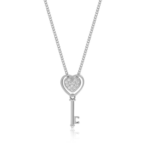 Collier clé en argent cœur anti-ternissement pour peau sensible Meissa