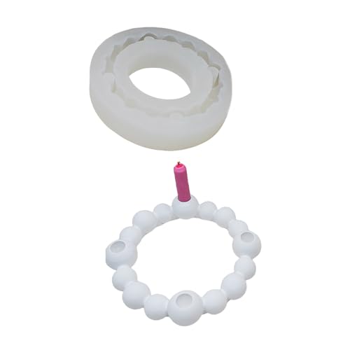 Moule en silicone fait à la main pour base de bougie sphérique texturée