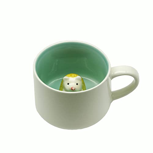 NOSCOMP 3D Animal Coffee Mug — Hedgehog | Ceramic | 400ml | Cute ...