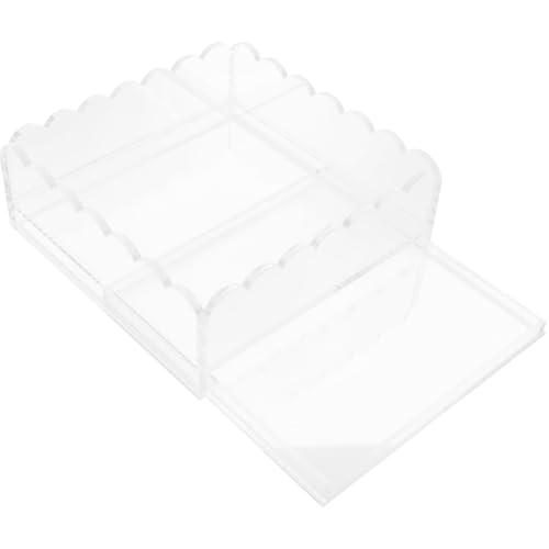 LIFKOME Vassoio Acrilico Trasparente con Cassetto Estraibile e Inserto per Telaio Organizer Multifunzionale per Ufficio Bagno e Decorazione Casa Design Smerlato Medio Resistente per
