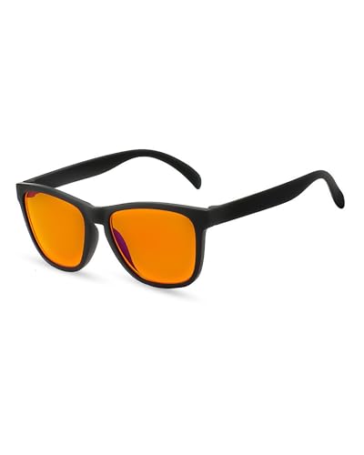 Rimerakea Blue Light Blocking Glasses Orange Red Lenses Sleeping Glasses for Men Women Use Before Bed and Screens Computers TVs Phones
