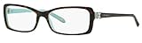 Tiffany & Co. TF 2091-B Women Rectangle Eyeglasses RX - able Frame (Havana Blue 8134, 53)