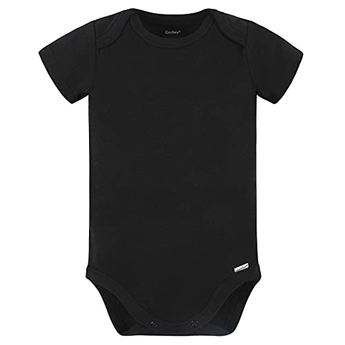 Gerber Unisex Baby 5 Pack Onesies Multi-Packs Bundle Interlock 180 Gsm Shirt, Black, 6-9 Months Us #TOP1