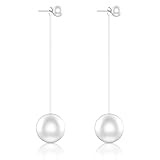 WATACHE Fashion Jewelry Pearl 925 Silver Plated Glitter Cubic Zirconia Tassels Drop Dangle Vintage E