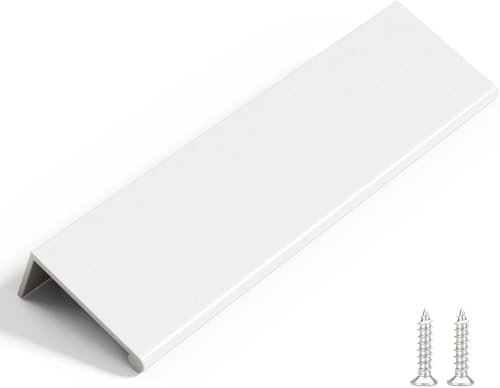Image of Rergy 30 Pack 5 inch Cabinet Pulls White Finger Pulls for Cabinets | Aluminum Alloy White Edge Pulls Modern Cabinet Handles for Kitchen, Cupboard, Drawers, Dressers, Screws Included