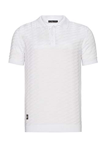 Stile casual RED BRIDGE T-Shirt Polo da Uomo Lavorata a Maglia fine a Manica Corta Design Casual Vintage Bianco L