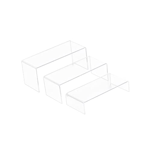Happyyami 3pcs Acrylic Shoe Display Risers Boutique Display Stand Entryway Shelves Tiered Showcase Rack for Shoes Cosmetics