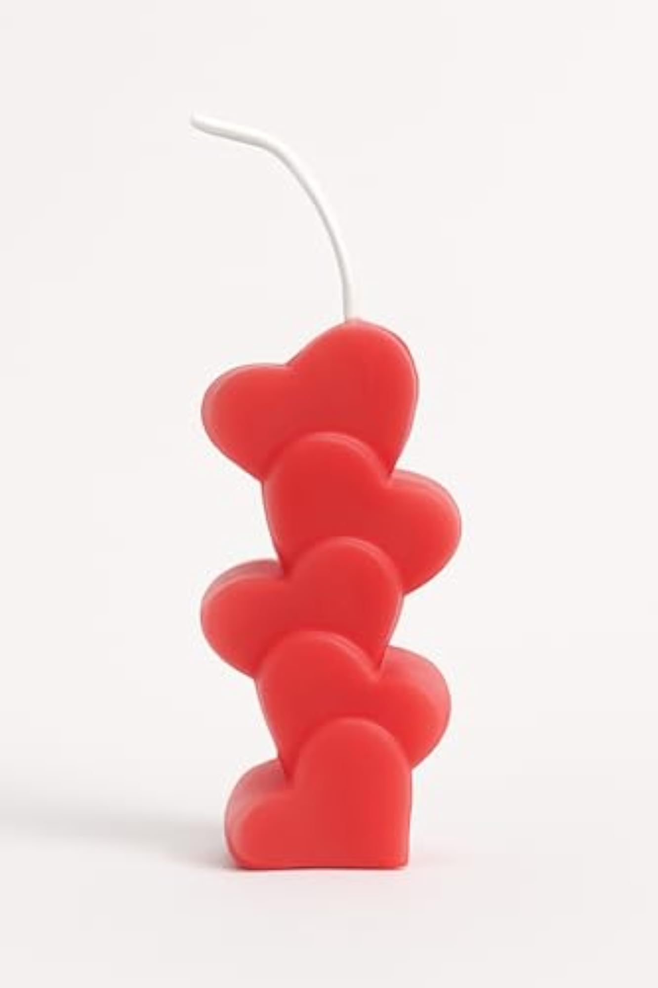 Heart Pillar Candle - Red, 4 Stack Design, Romantic Gift