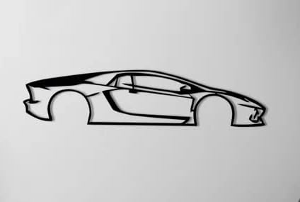 Herrlich Homes Lamborghini Huracan Silhouette Large Metal Wall Art, Lamborghini Garage Wall Decor, Gift for man Car lover Gifts Valentine, Lamborghini Sign | 120 cm