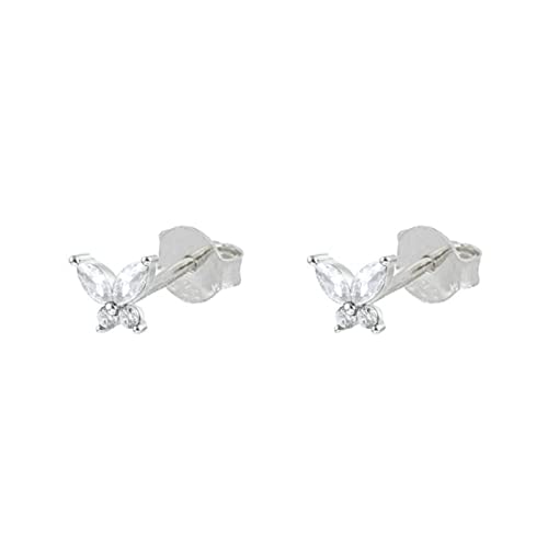 Boucles d'oreilles à Tige Argent Sterling 925 Femme Papillon Demoiselle d'honneur