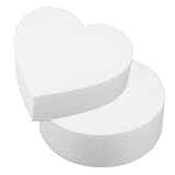 LOLIPPYY 2個 寸発泡スチケーキダミー 軽量ポータブル ハート 丸型フォームケーキ模型 装飾練習用 結婚式ディスプレイ用