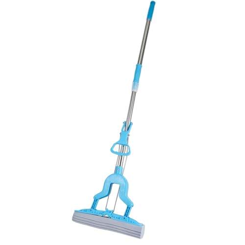 Youyijia Super Absorbent Sponge Mop with Telescopic Handle - Self-Wringing for Hardwood Tile Laminated and Marble Floors Easy to Use and Durable