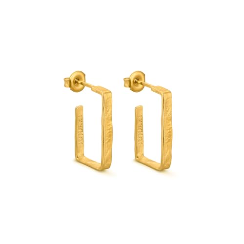 PENDIENTES DORADOS LIGNIS MEDIANOS | Diseñados por Joidart Lab | Colección Lignis | Latón con baño de oro de 24K | Acabado brillante