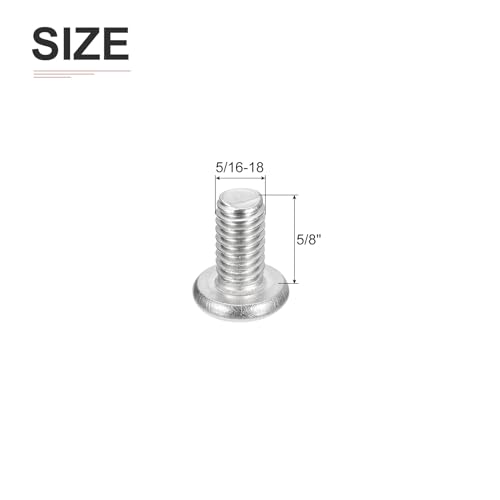 DTGN 5/16-18x5/8" Pan Head Machine Screws, 25Pcs 304 Stainless Steel, Phillips Drive, UNC Full Thread, Bright Finish, Screws Bolts Kit - Image 2