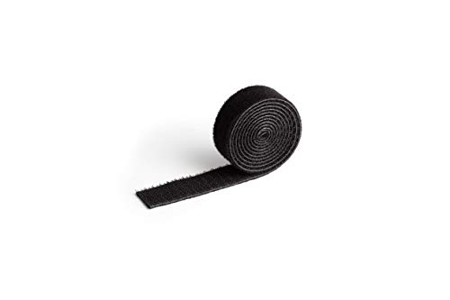 Price comparison product image Durable CAVOLINE Cable Management Hook and Loop Cable Tie / Reusable Self-Gripping Tape for Quickly Bundling and Tidying Cables / Can be Easily Cut To RequiRed Size / 1 Metre Roll in Black