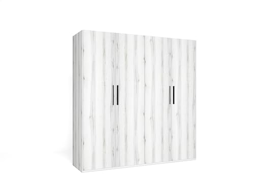 Mobelcenter, Armario 4 Puertas Lido, Armario Matrimonio, Acabado Color Albo, Medidas: Ancho: 181,4 cm x Fondo: 52,6 cm x Alto: 197,5 cm (1567)