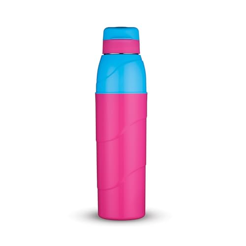 Image of Trueware Wave 500 ML Plastic Insulated Water bottlle for Cold Water, BPA Free, Food Grade, Leak Proof, Airtight (Pink)