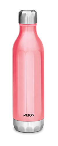Image of Milton Thermosteel Duo Deluxe Vacuum Insulated Flask, 1L (Silver) & Milton Bliss 900 Thermosteel Water Bottle, 820 Ml (Pink)