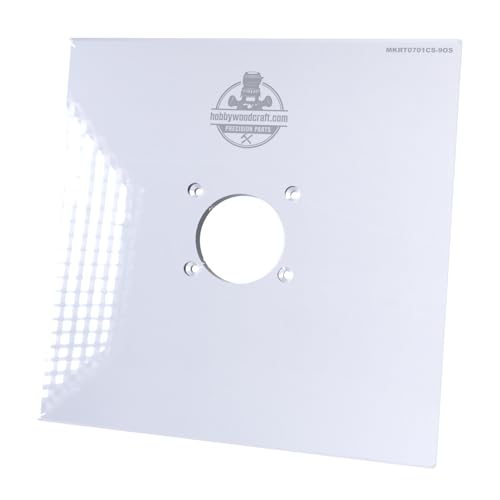 Hobbywoodcraft 3/8″ Thick 9″ square baseplate upgrade with a 2″ opening, compatible with RT0701C fixed base