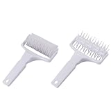 BESPORTBLE Pizzaroller 2 Stück mit Nadelroller und Gitterroller aus PP für Pizza Teig und Gebäck zum Backen und Ausrollen