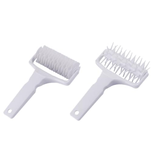 Sewroro Set 2 Pezzi Rullo per Pizza e Perforatrice per Impasto in Pp Leggero, Utensile da Cucina per Cottura Pizza e Pasta Sfoglia, Strumento Pratico per Uso Domestico e Professionale