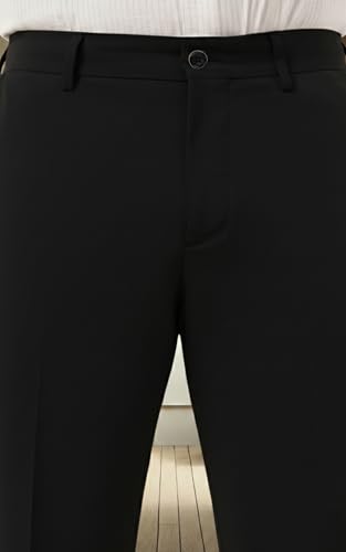 Image of SaintX Men's Premium Plus Size Formal Trousers | Regular Fit Upto 2 inch Techno Flex Waistband | Wrinkle Resistant | Stretchable Triple Blend, Easy Care Fabric | Office & Business Wear