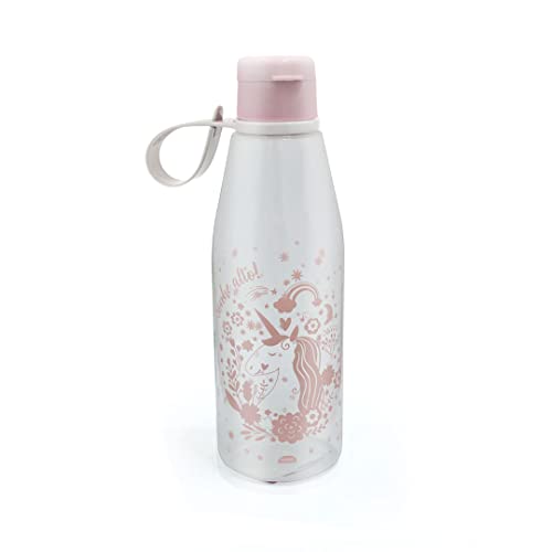 Garrafinha Infantil C/Tampa Abre Fácil 530ml Plasútil (UNICORNIO)