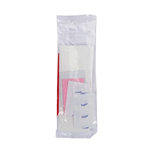 WNA 612239 6-Piece Coffee Condiment Kit, 17" Width x 12" Length 1-Ply Napkin (Case of 250) - Thumbnail 2