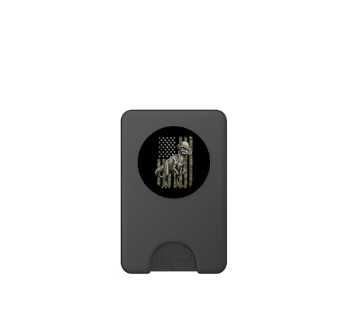 PopSockets PopWallet MagSafe de Pachycephalosaurus y Bandera EE UU para iPhone 2