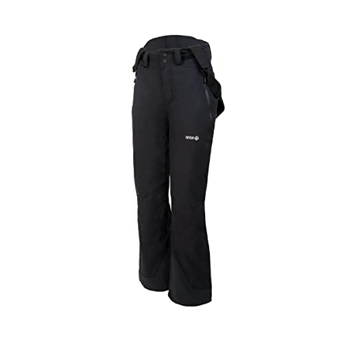 Izas - Pantalón de Esquí para Mujer - Pantalón Impermeable y Transpirable - Elástico y con Tirantes Desmontables - Cremallera Interior para Facilitar Ventilación y Transpiración - Yoho Negro - L