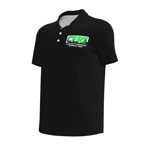 Cert Community Emergency Response Team Polo Shirts for Men, Mens Golf Shirt Quick-Dry Short Sleeve Casual2