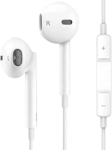EvoMart Ecouteur Compatible avec iPhone 14/14 Pro/13/13 Pro/12/12Pro/11 Pro Max/SE/XS Max/X/8/7, Écouteur pour iPhone Stéréo HiFi avec Microphone et...