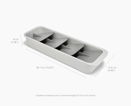 Image of Joseph Joseph DrawerStore Compact Tiered Flatware Cutlery Kitchen Drawer Organizer, Disassembles for Easy Cleaning, Recycled Plastic