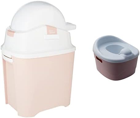 DIAPER CHAMPONE Standard Odourless Diaper Pail - Old Pink+Diaper Champ One PottyChamp 3- in 1 Potty - Old Pink