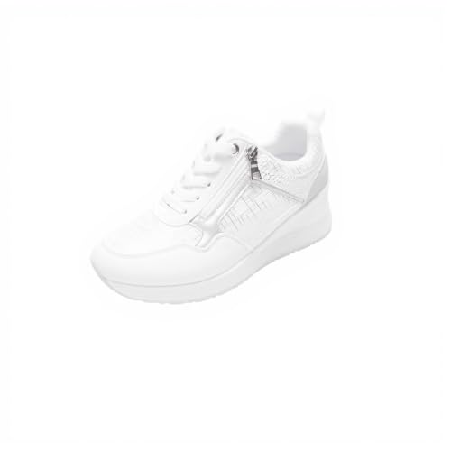 JOMIX Zapatillas de Cuña Mujer Zapatos Casuales con Cremallera Lateral