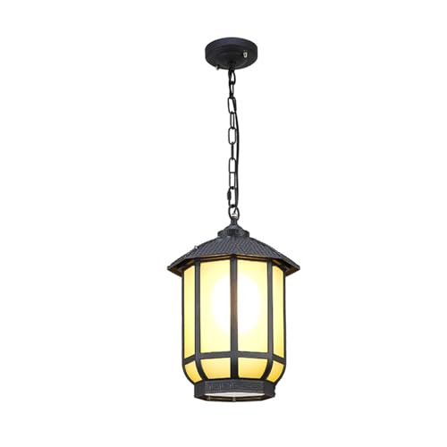 Plafonnier extérieur contre l'humidité : luminaire suspendu étanche en verre vintage