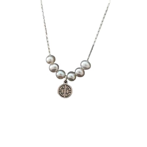 Collier de Perle d'eau Douce Naturelle Argent 925 Anti-Ternissement