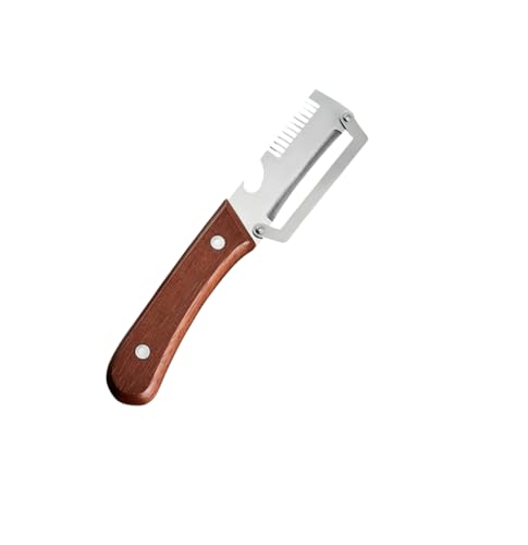 Upgraded 3-in-1 Vegetable Peeler, Wooden Handle Stainless Steel Kitchen Peeler with Julienne Slicer and Bottle Opener, Multi-Functional Fruit Potato Veggie Kitchen Gadget (1)