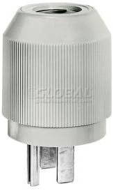 Bryant 9450NP Straight Blade Plug, 50A, 125/250V, Gray (9450NP)