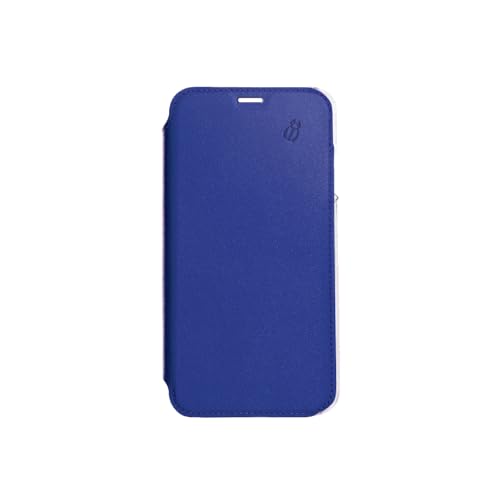 BEETLECASE Folio iPhone X XS étui en cuir camel avec dos transparent