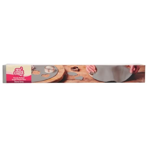 FunCakes Ready Rolled Sugar Paste Disc Stone Grey: Saveur Vanille Délicate, Déjà Roulé, Facile à Utiliser, Idéal pour Décorer les Gâteaux, 430 g
