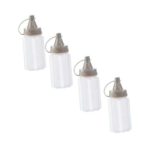 COLLBATH 4Pcs Condiment Squeeze Bottles Leak Kitchen Dispensers for Sauces Jams Dressings for Home Use Space Saving Design Practical Kitchen Gadgets