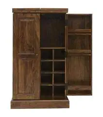 Mp Wood Furniture Sheesham Solid Wood Pre-Assemble Wooden Bar Lenien