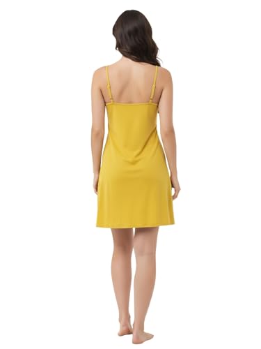 Image of Inner Sense Organic Cotton Nighty for Women Stylish I Above Knee Length Spaghetti with Scoop Neck Design I Adjustable Straps Camisole for Woman to Wear Solo or Layered
