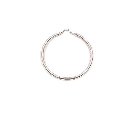 Boucles d'oreilles créoles strié en argent massif 925 de 35 mm