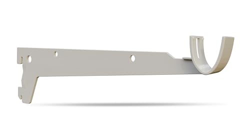 KOVVN - Support de tringle pour penderie crémaillère simple et double l.27,5 x P.25,0 x Ep.2,5 cm - Console en acier - Blanc