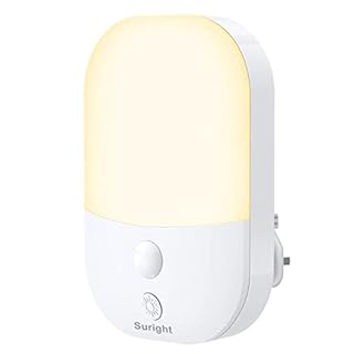 Suright Night Light Plug in Walls, Night Light with 5 Level Brightness and Dusk to Dawn Photocell Sensor (NO MOTION SENSOR), Night Light Kids for Children's Room, Stairs, Hallway, Bedrooms, Warm White