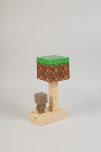 Image of Lexton 7 Inch Cartoon Minecraft LED Table Lamp for Kids | Rechargeable 500mAh USB Charging Desk Lamp with 6 Lighting Modes, ON /Off Button, Night Light for Bedroom, Study Table & Gift